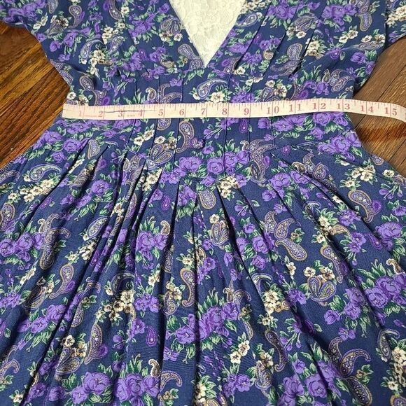 Vintage 90s Dark Moody Floral Boho Dress - Picture 11 of 14